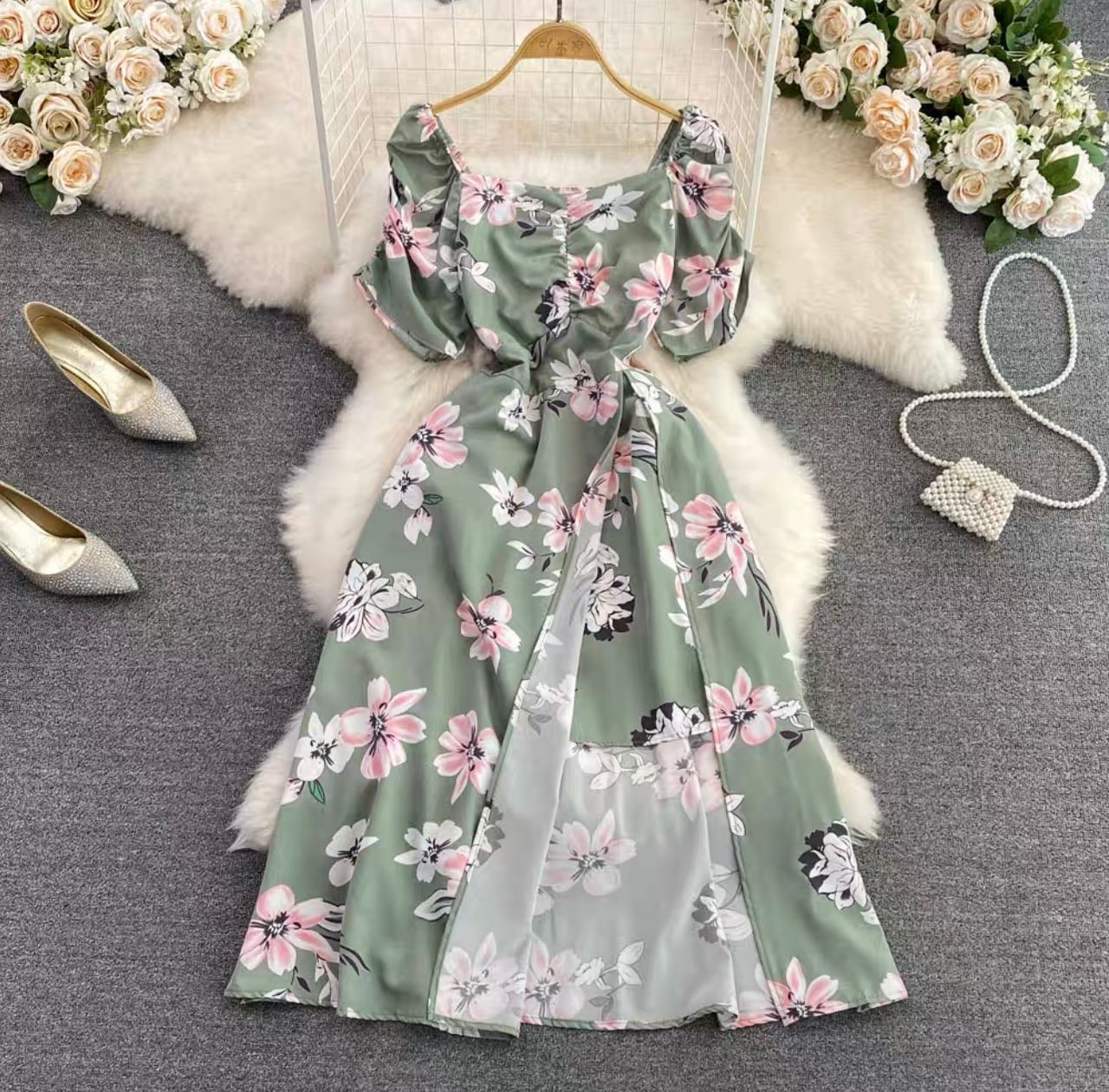 Almafi coast print dress CD258 image