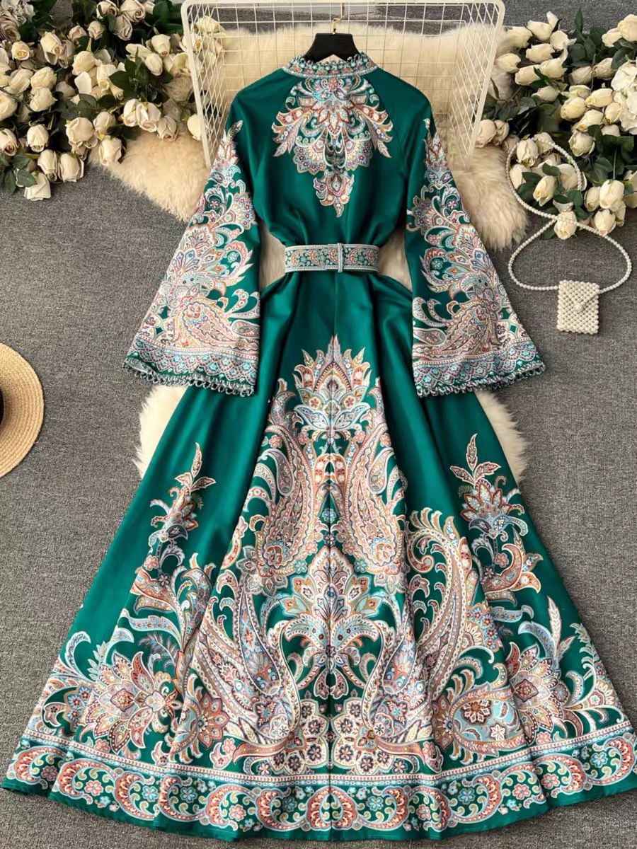 Walk around town print dress ED182 image