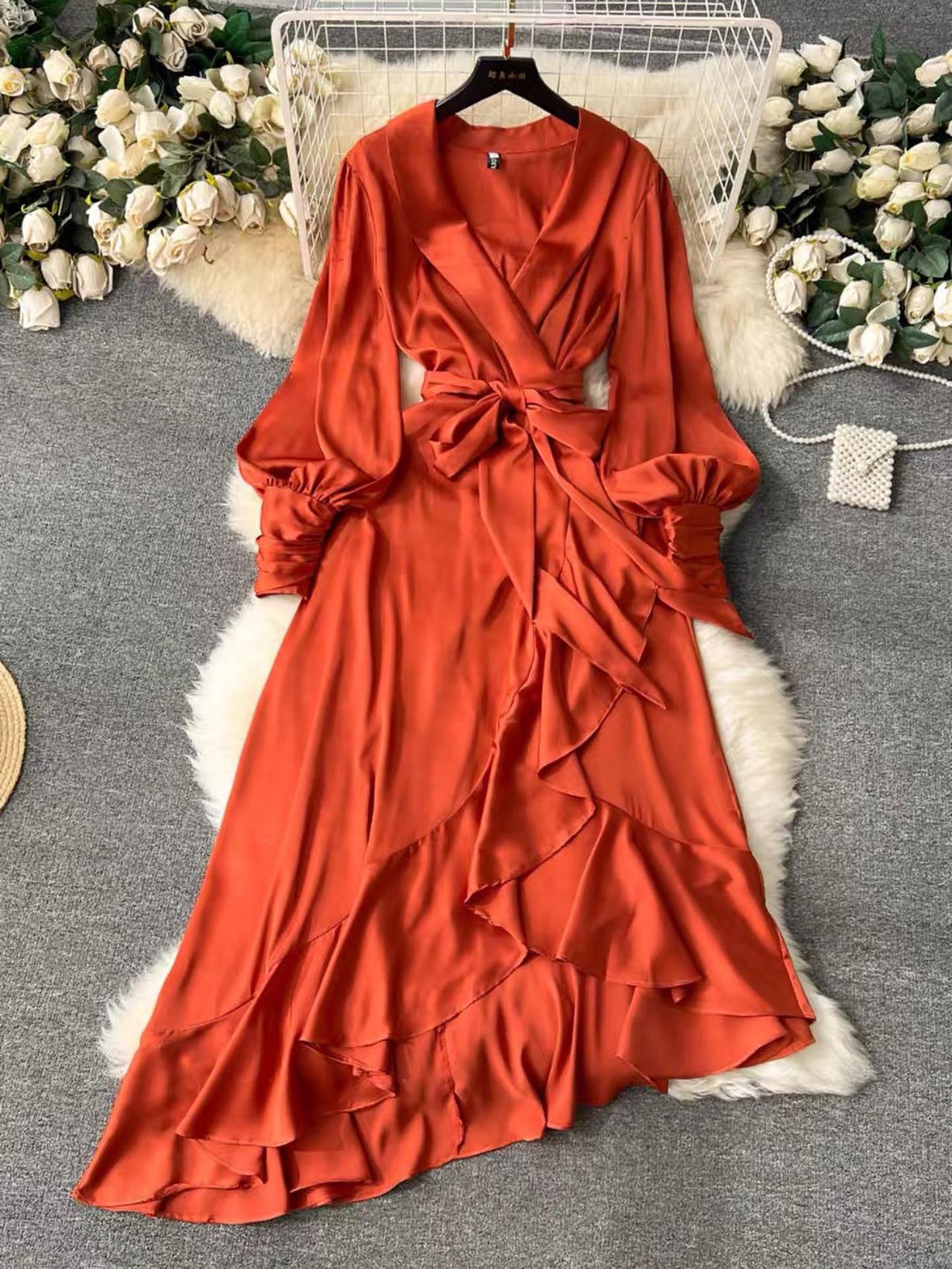 Living the life luxury silk dress FD308 image