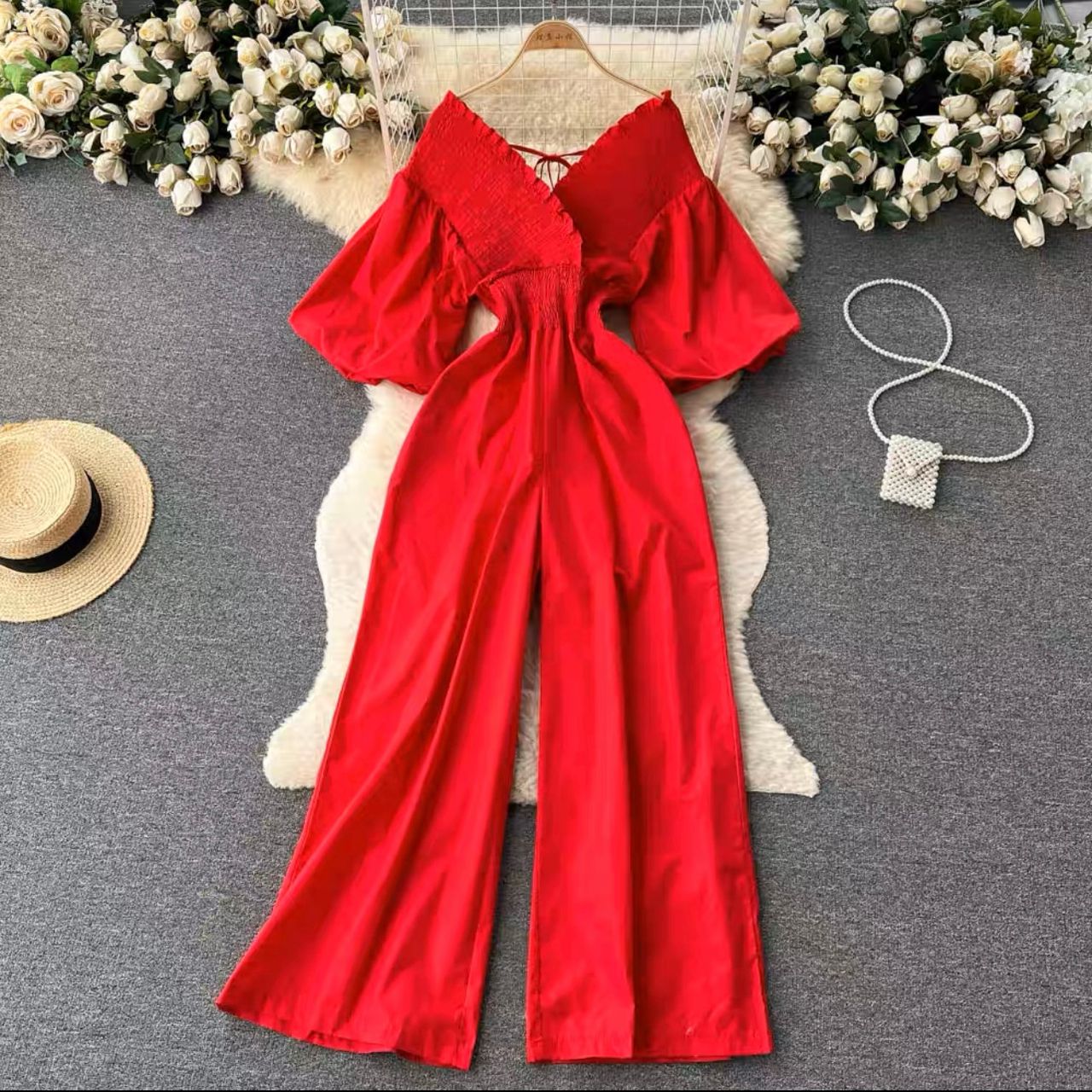 Natural diva ruched jumpsuit JRZZ546 image