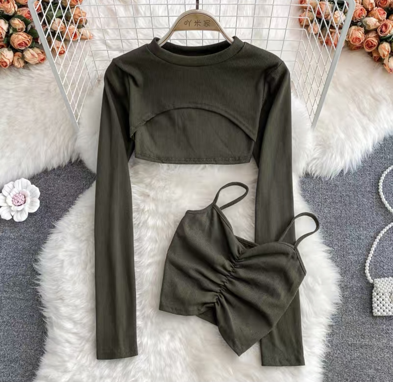 Samantha crop top set TZZ407 image