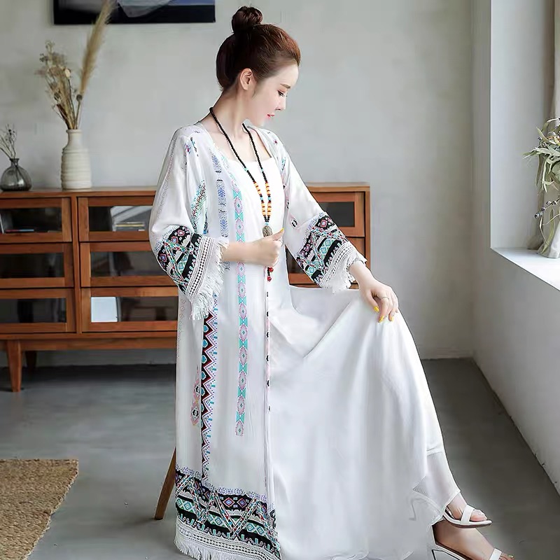 Summer beach vibes fringe kimono KM101 image