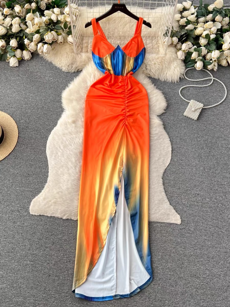 Sunset emotions colorful gown CBC218