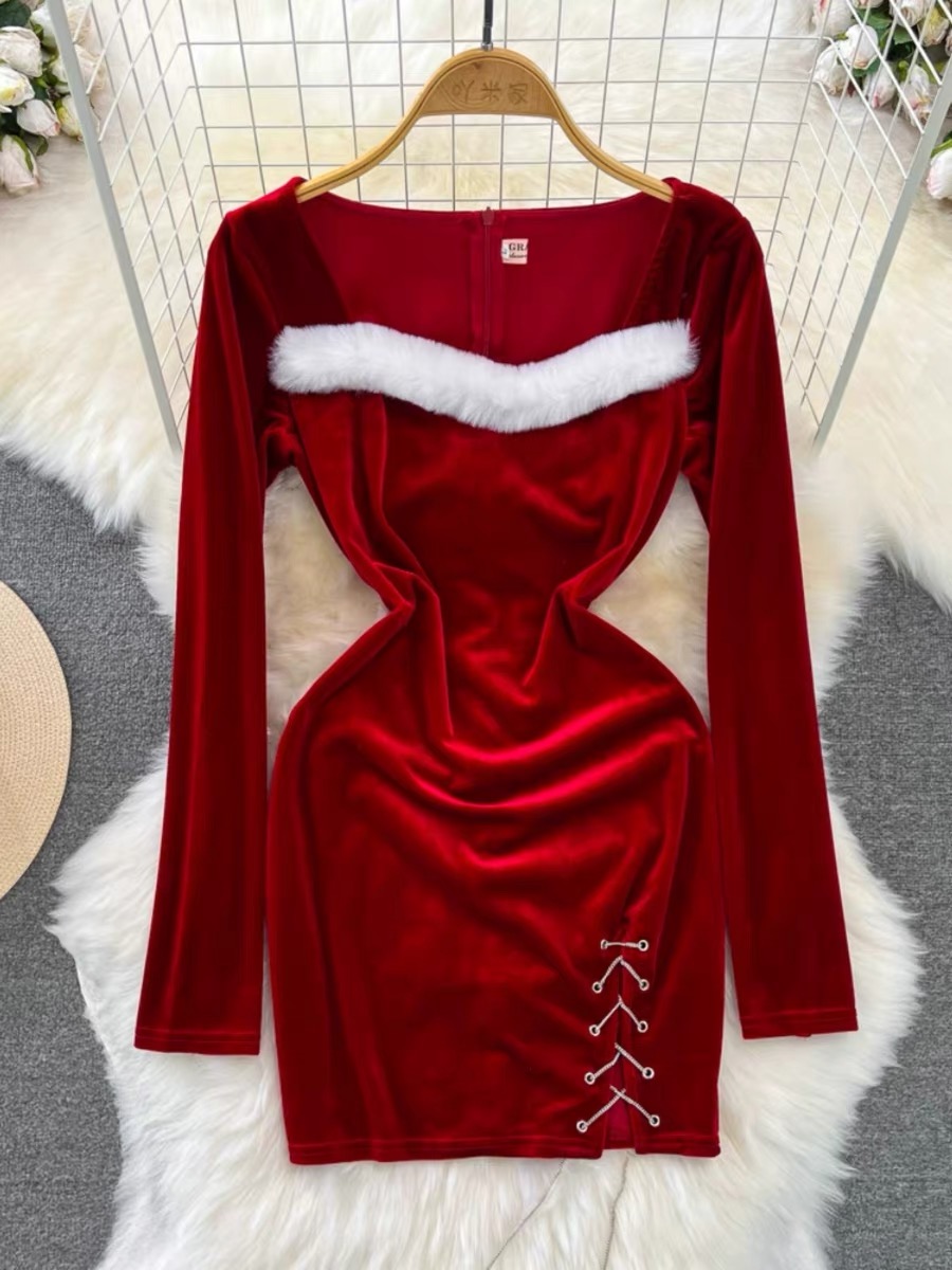 Catch the light velvet dress CBC356