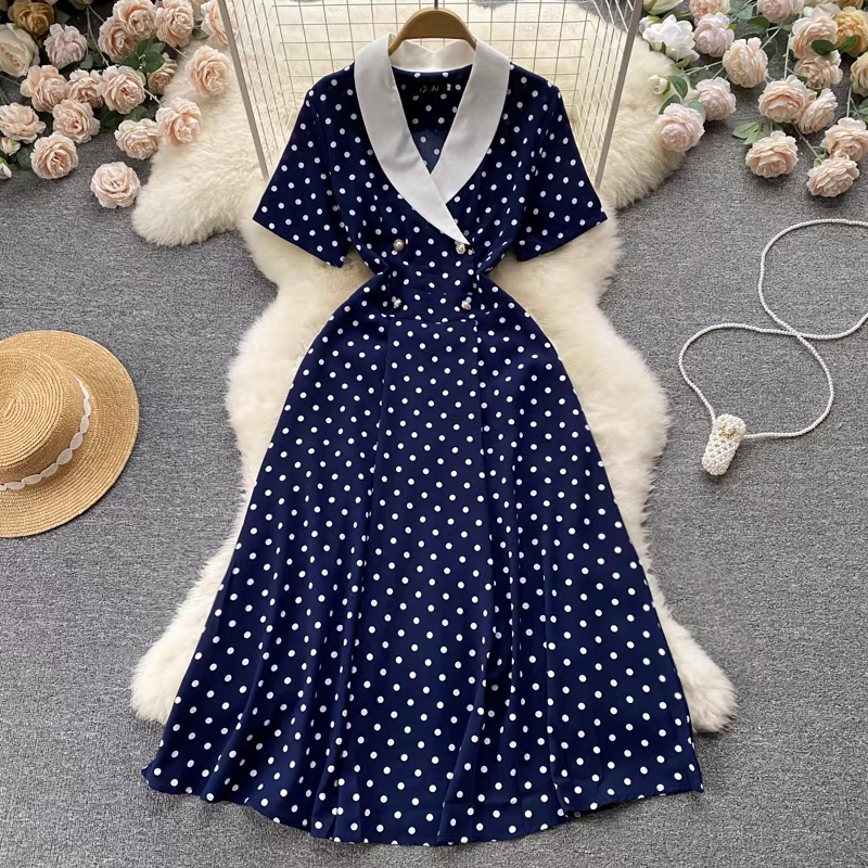 Work formal dotted dress FD84