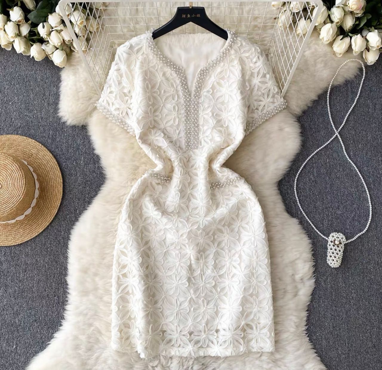 Cooler nights beaded royal Dress FD567 image