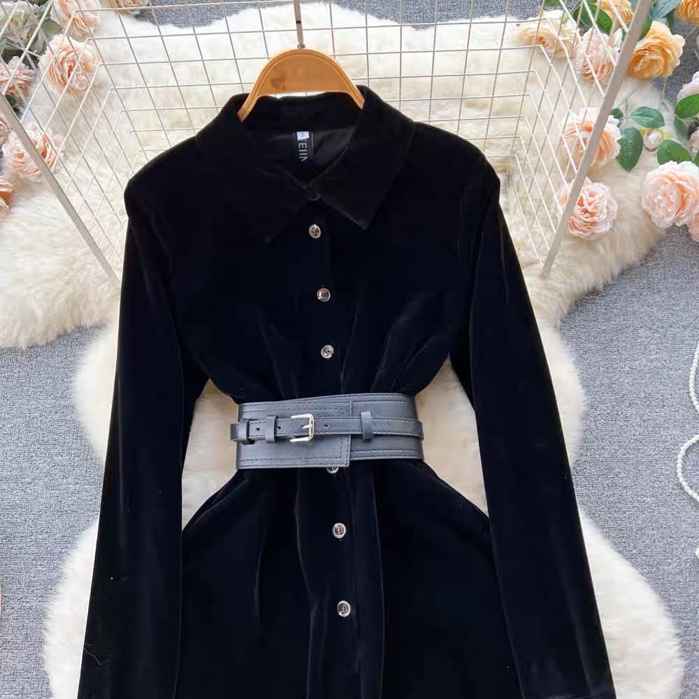 Office beauty suede dress FD135 image