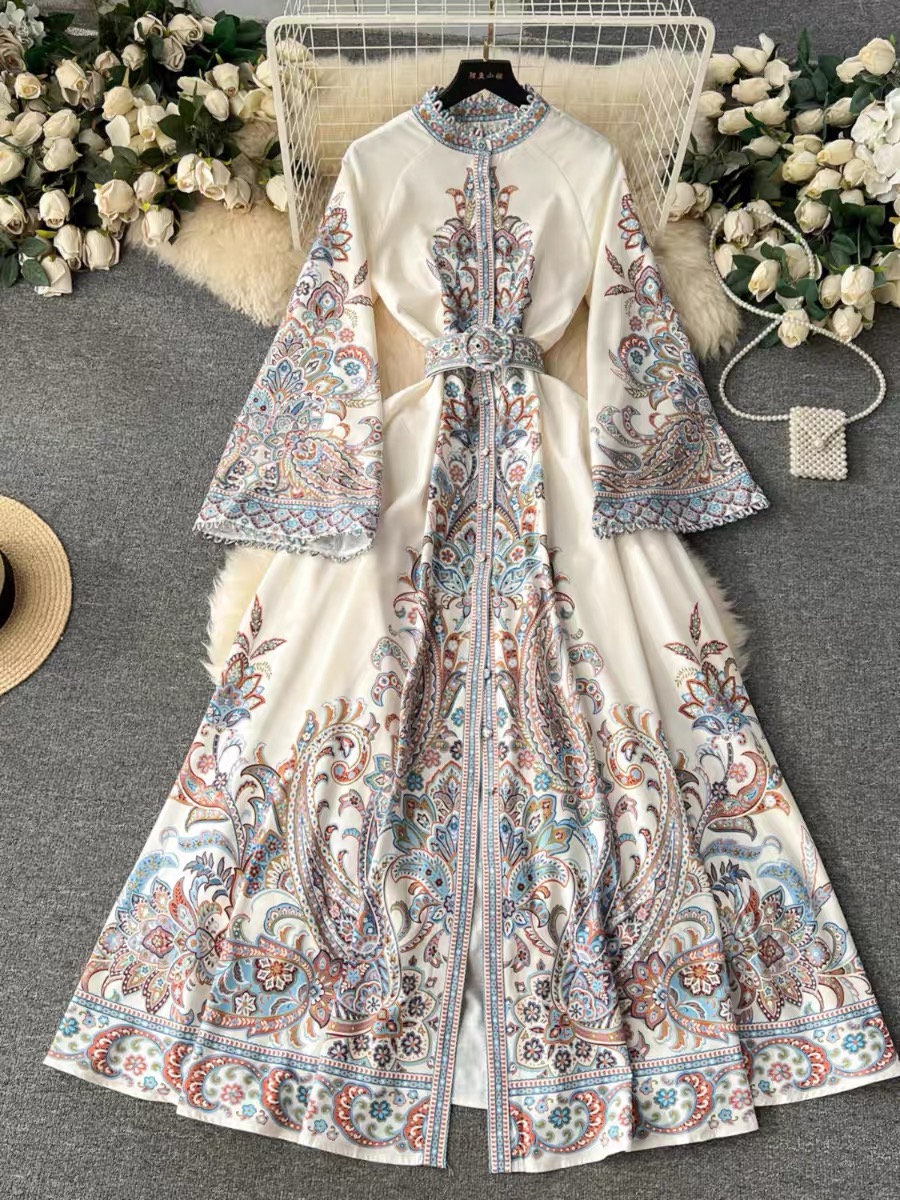 Walk around town print dress ED182 image