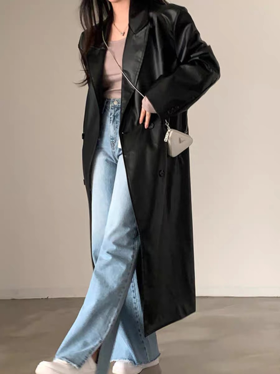 Millionaires club leather coat LJ115 image