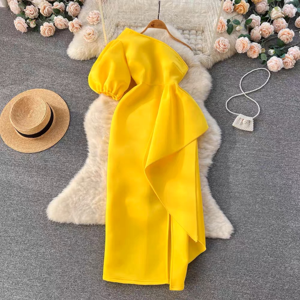 Bibi one shoulder gown EBC12