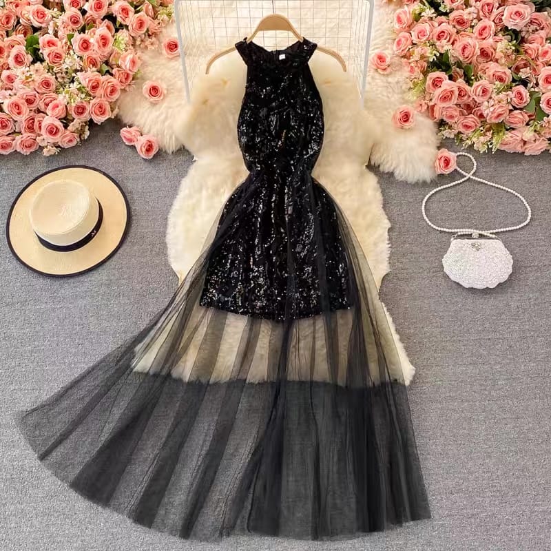 Center of attention mesh dress EVD12 image