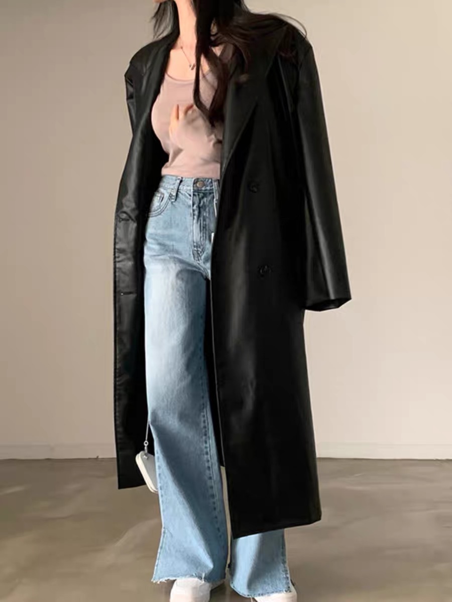 Millionaires club leather coat LJ115 image