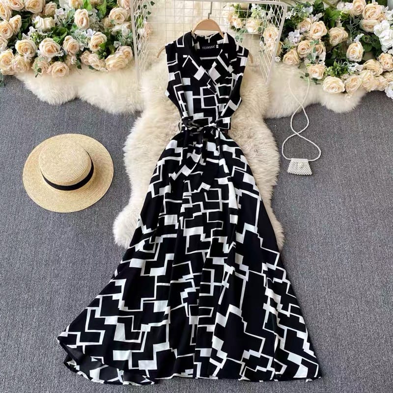 Formal dinner print dress CD112 image