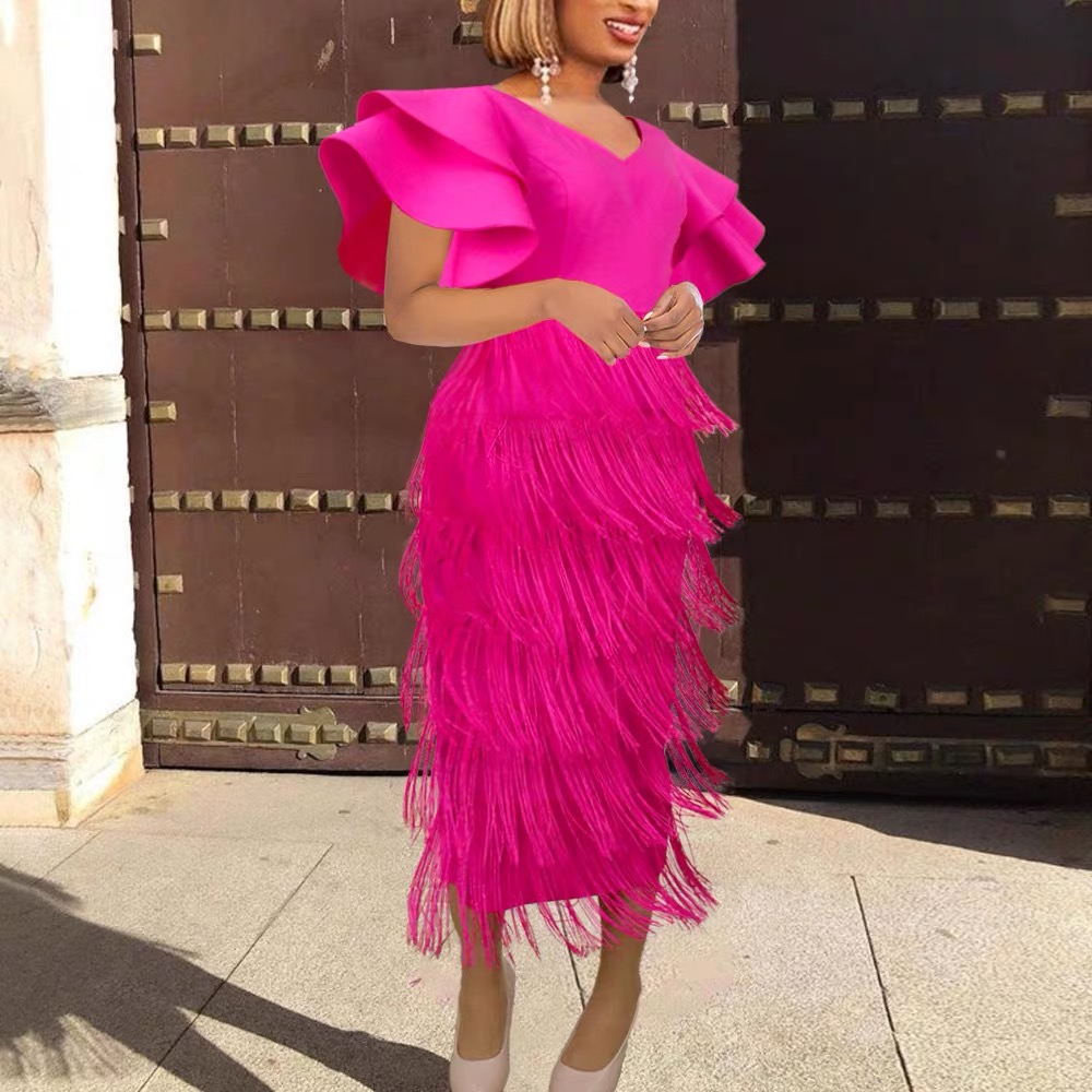 Bridal party fringe dress EBC28