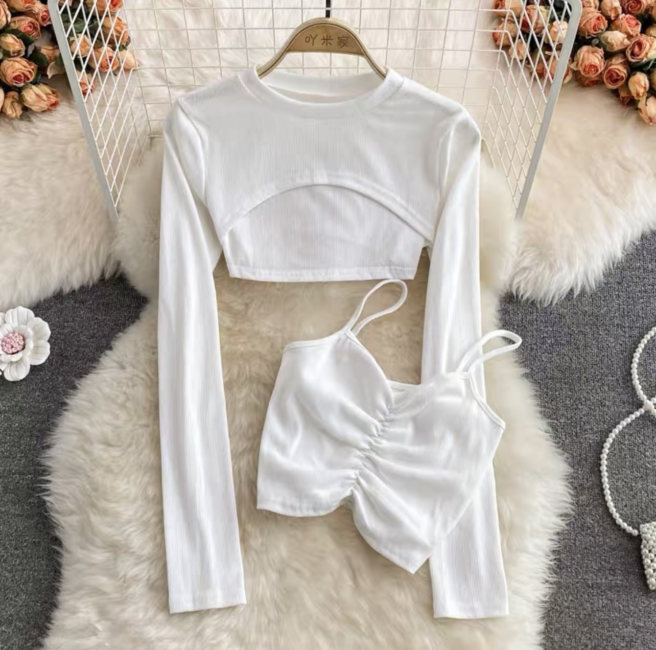 Samantha crop top set TZZ407 image