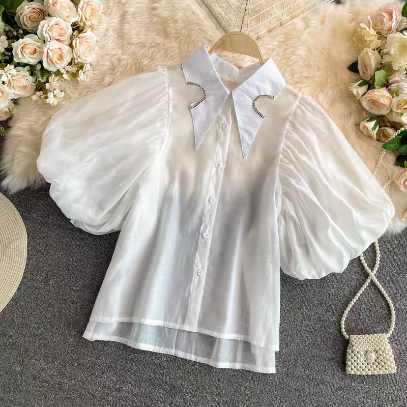Puff sleeves fanatic top TZZ296 image