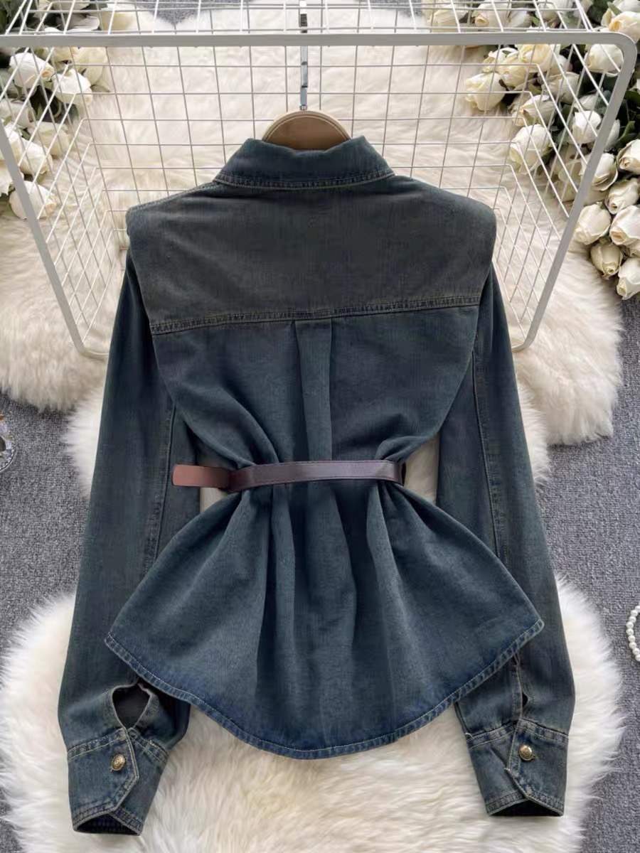 Dearest darling denim shirt & belt SDZZ896 image
