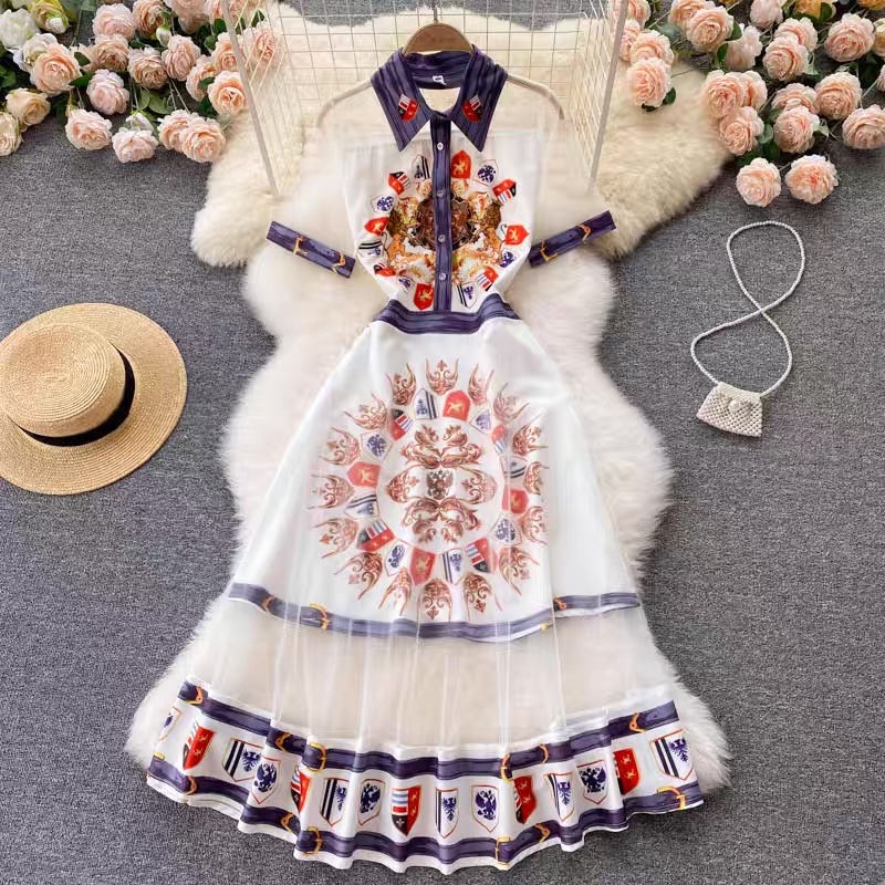 Date brunch in dubai print dress FD21