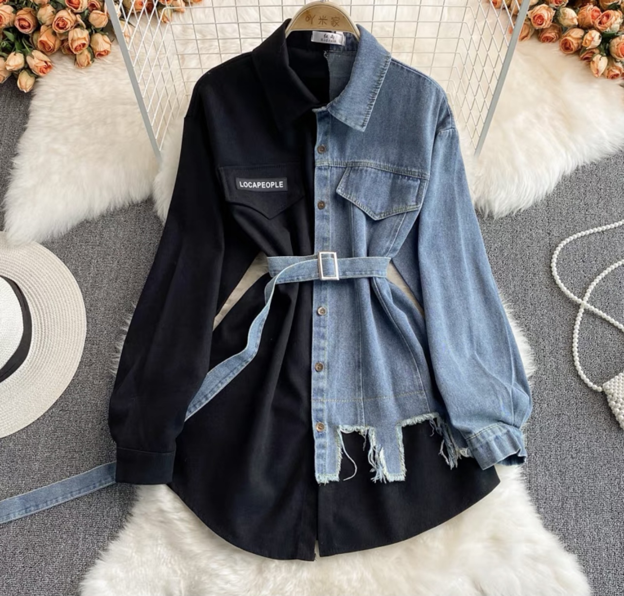 The thought of you denim shirt dress SDZZ404 image