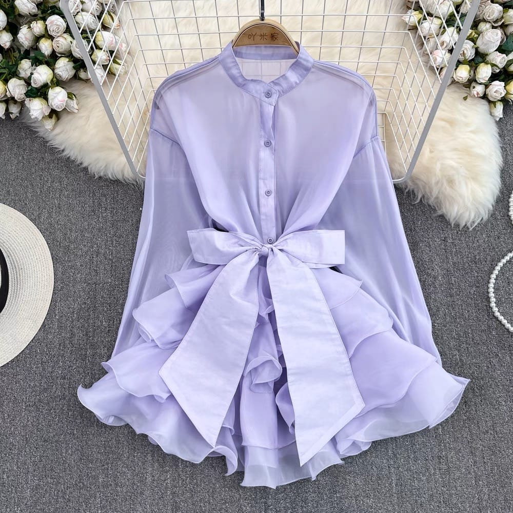 Ride the flutter ruffle blouse BE127 image