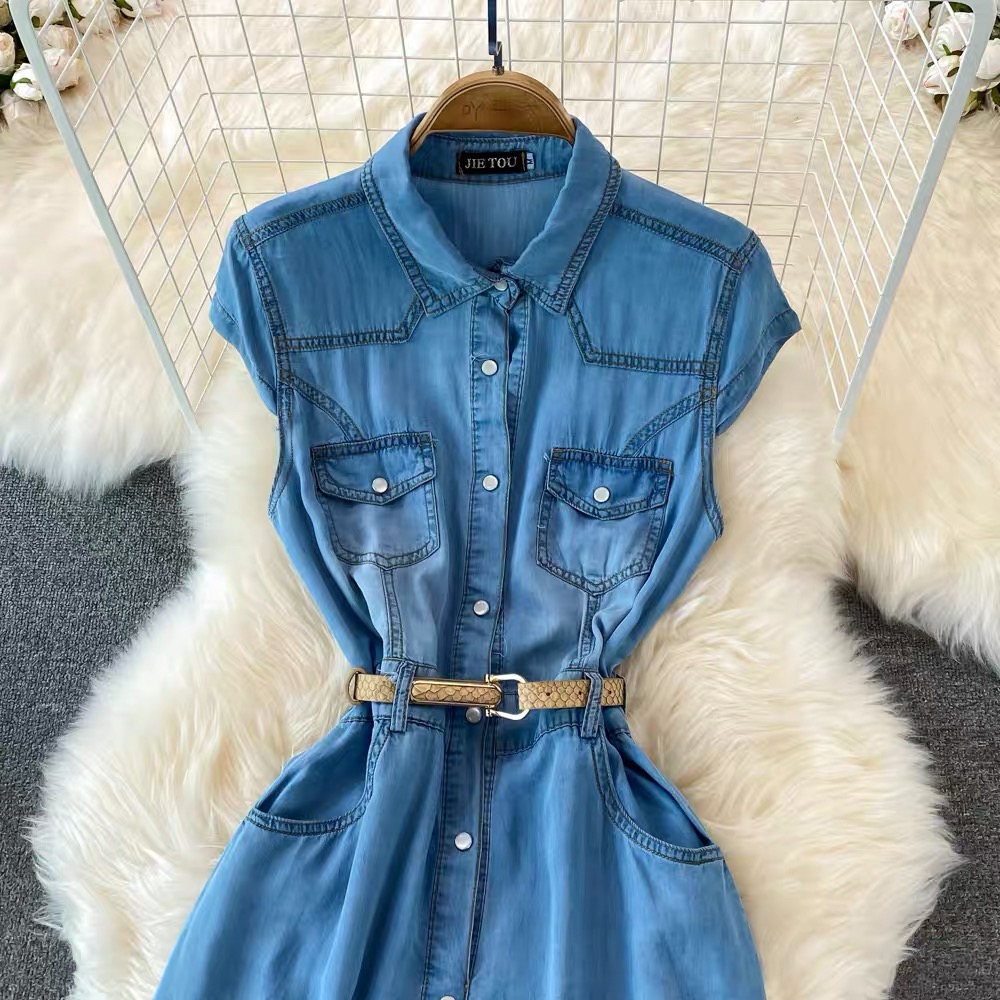 The lady beside my house denim dress & belt DD3 image