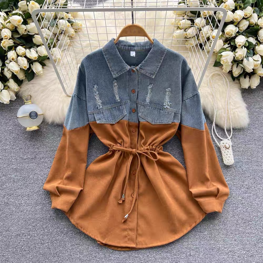 Dang distressed denim shirt SDZZ586 image