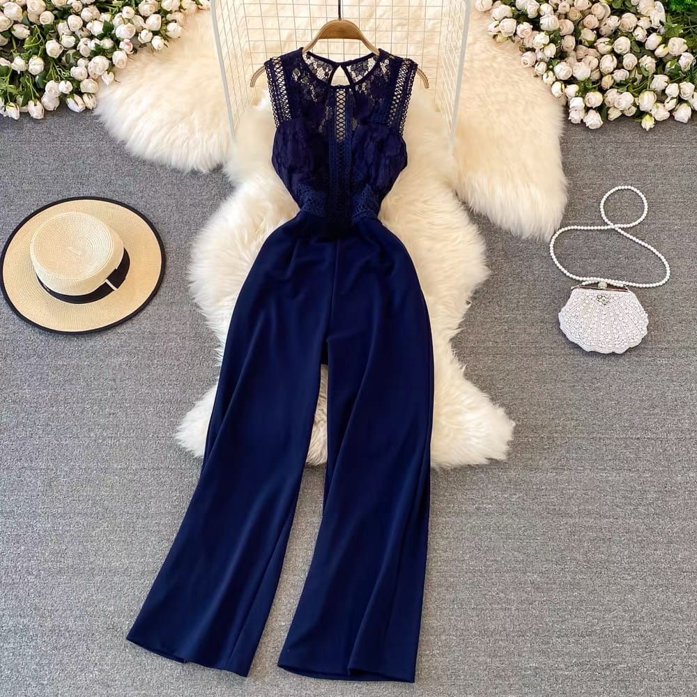 Let your laces up sleeveless jumpsuit JRZZ418 image