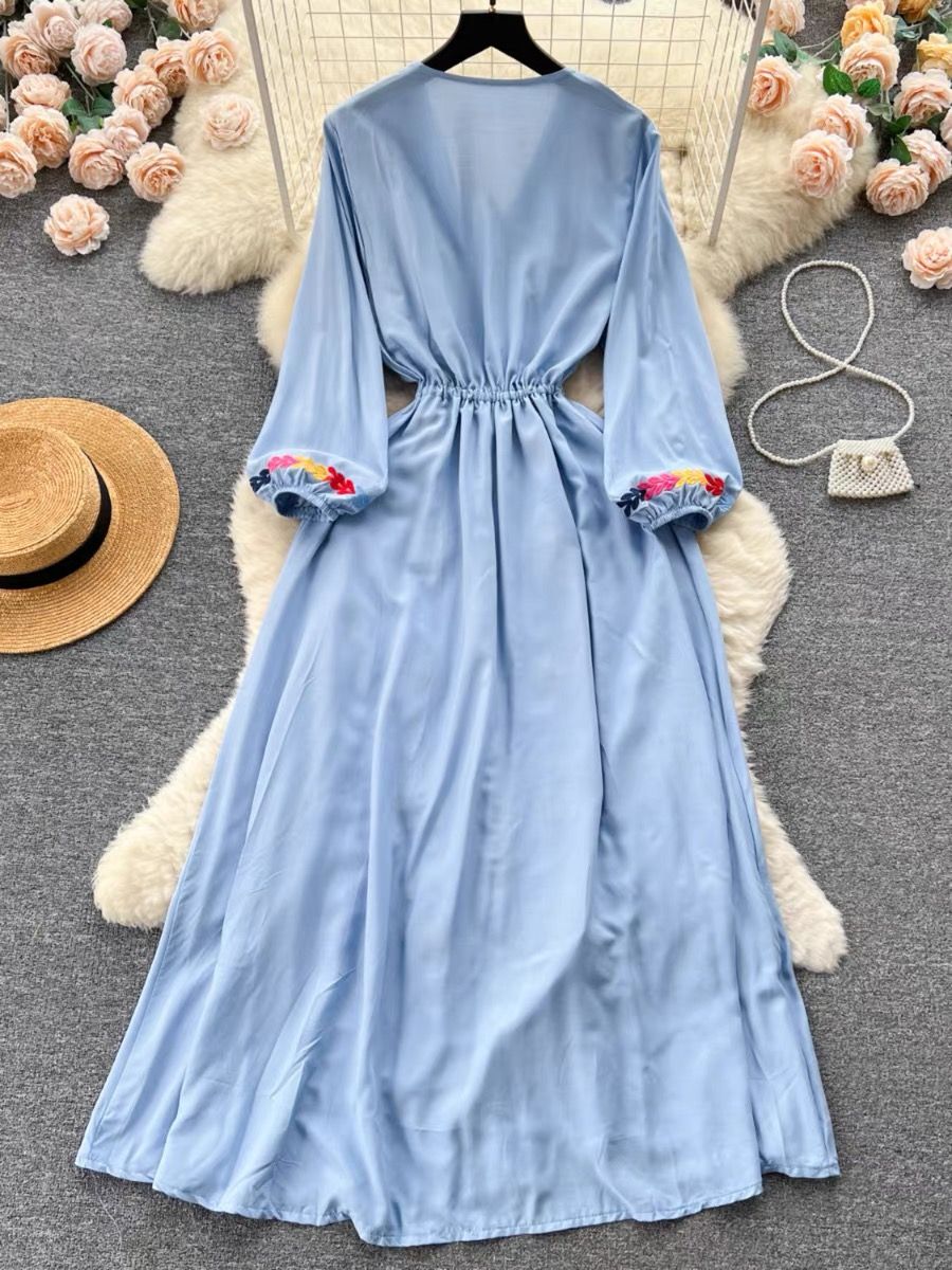 Extra slay vibe embroidery dress CD454 image