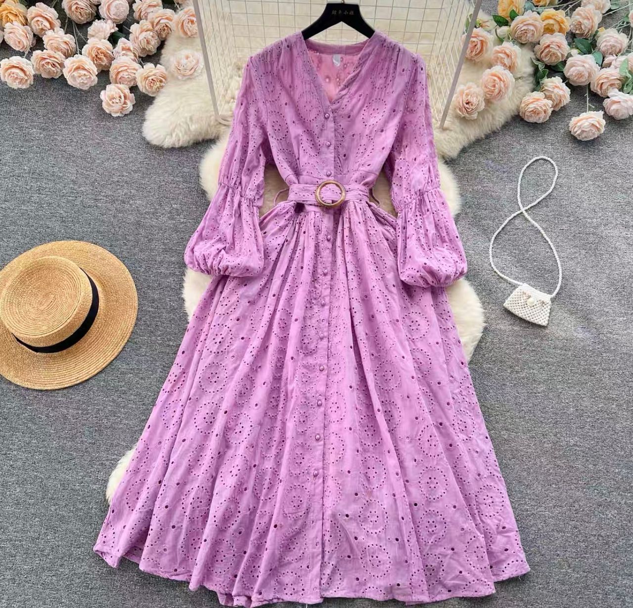 Carmen lace dress & belt FD224 image