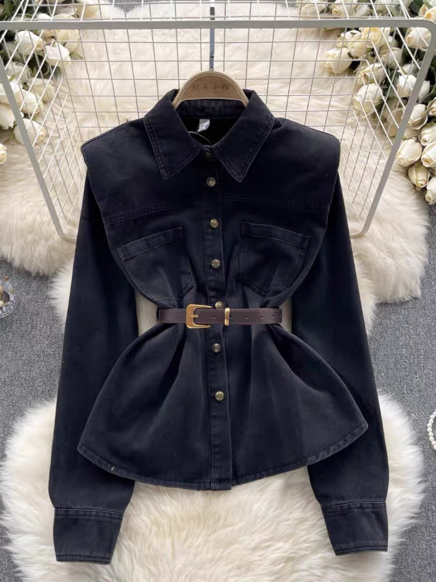 Dearest darling denim shirt & belt SDZZ896 image