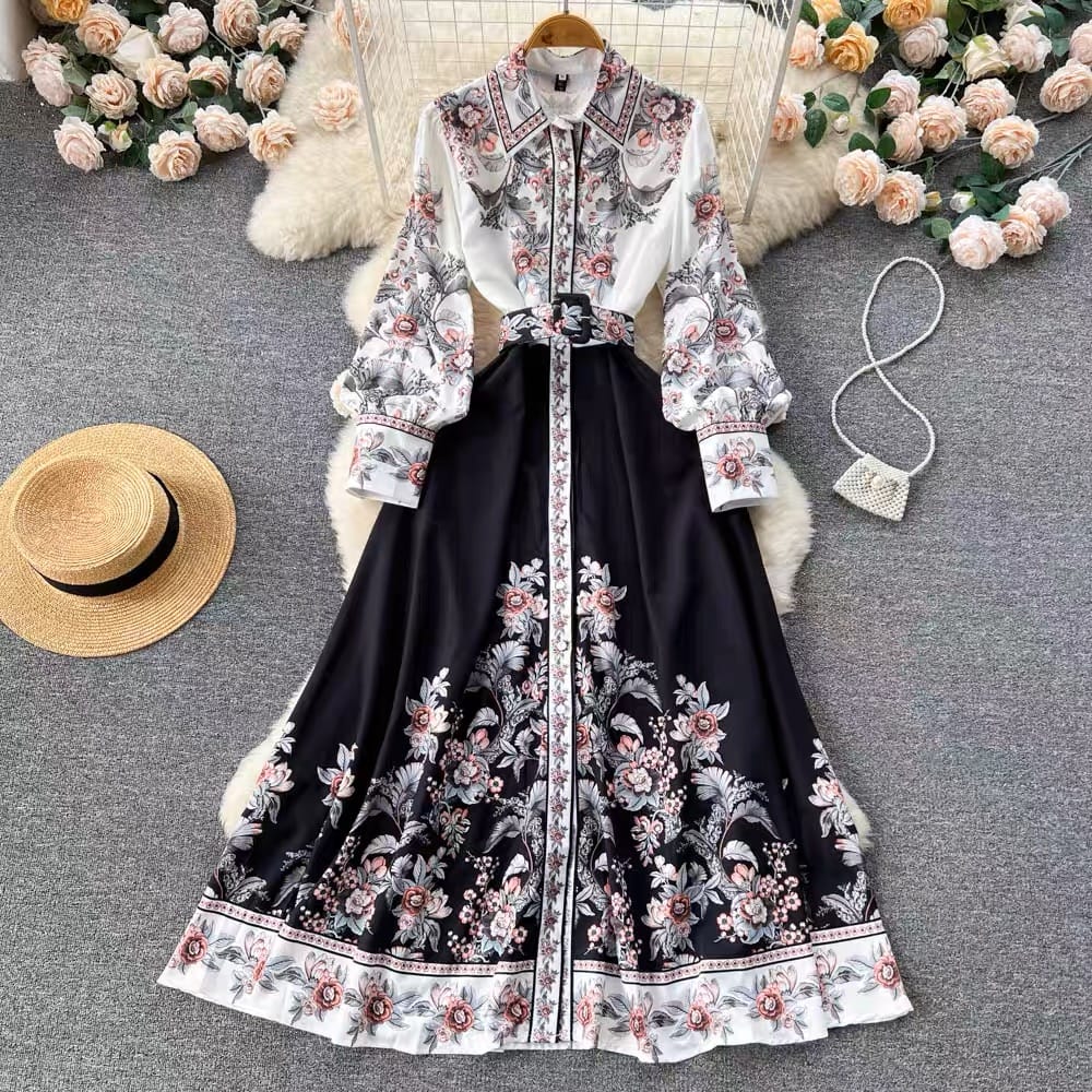 Take chances print dress ED48 image