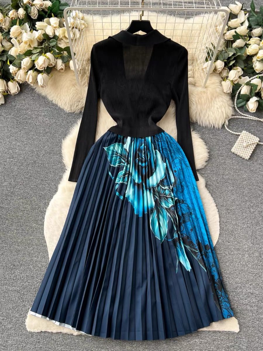 Blue flame designer dress KD147 image