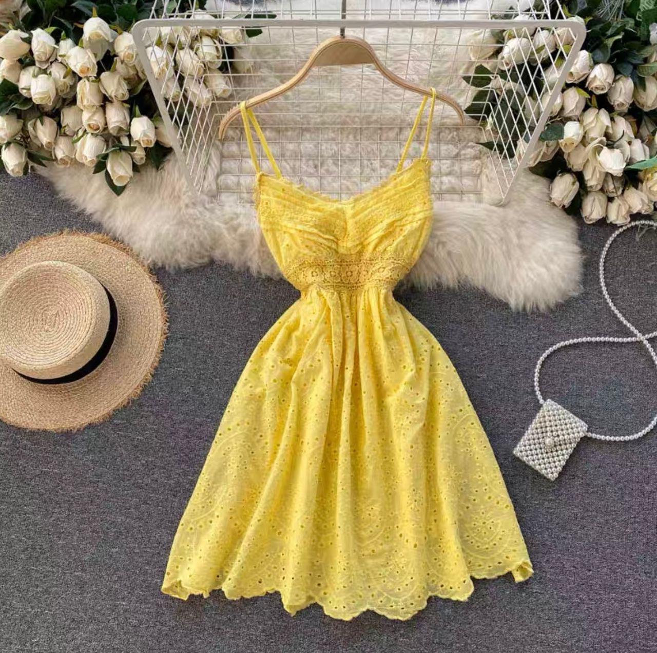 Petite summer lace dress CD416 image