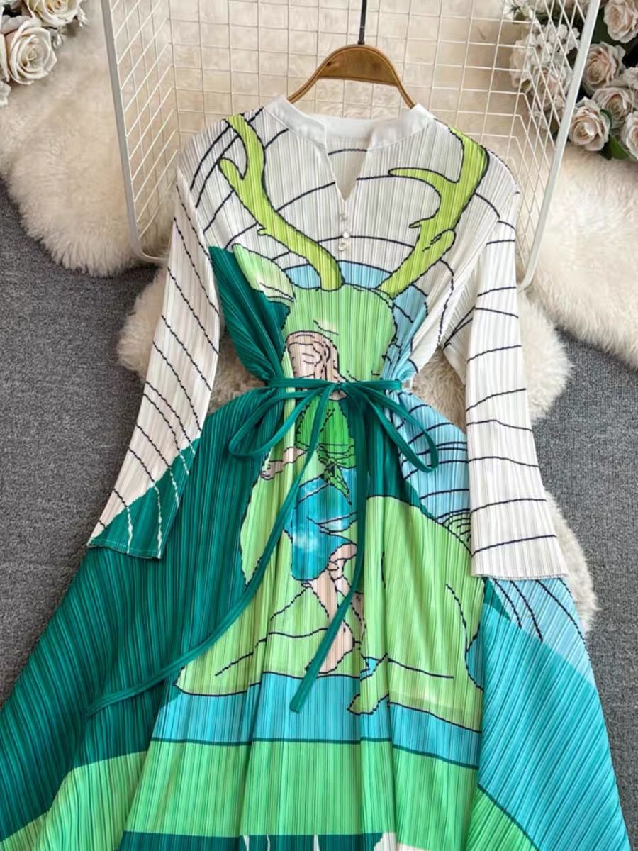 San Diego print dress  FD438 image