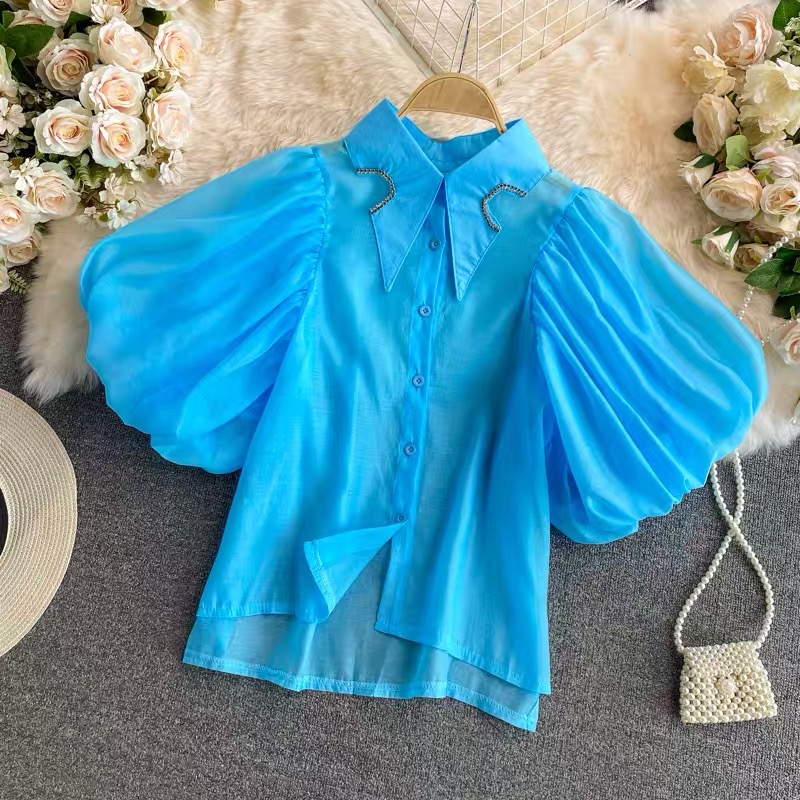 Puff sleeves fanatic top TZZ296 image