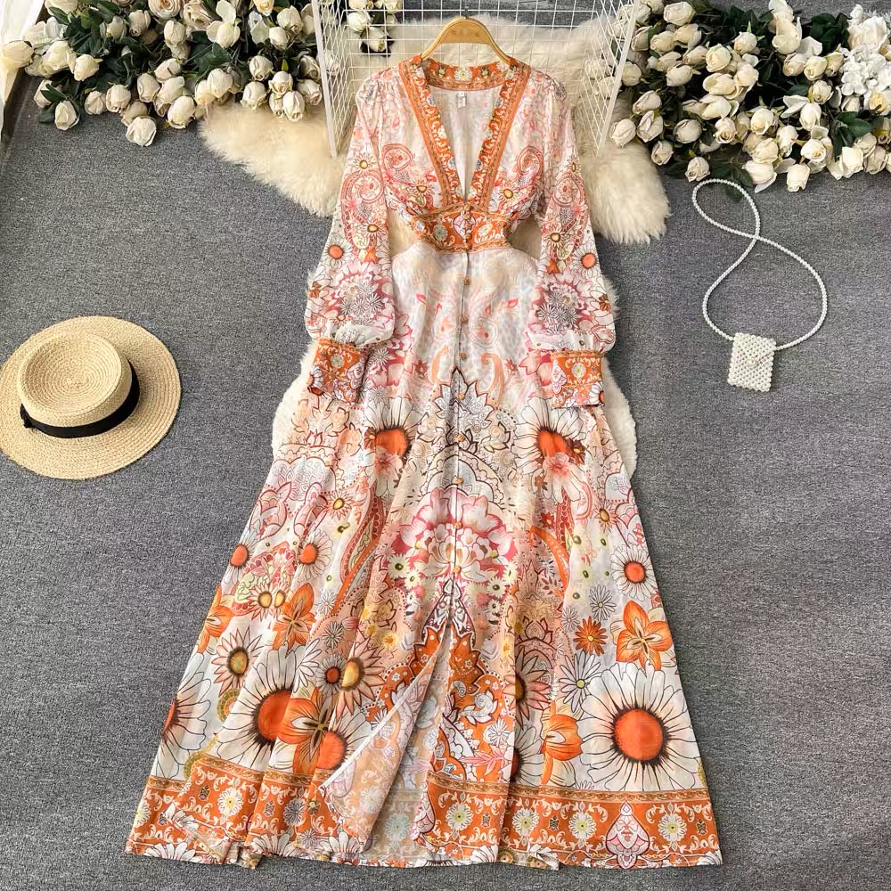 Thriving with you print dress ED45