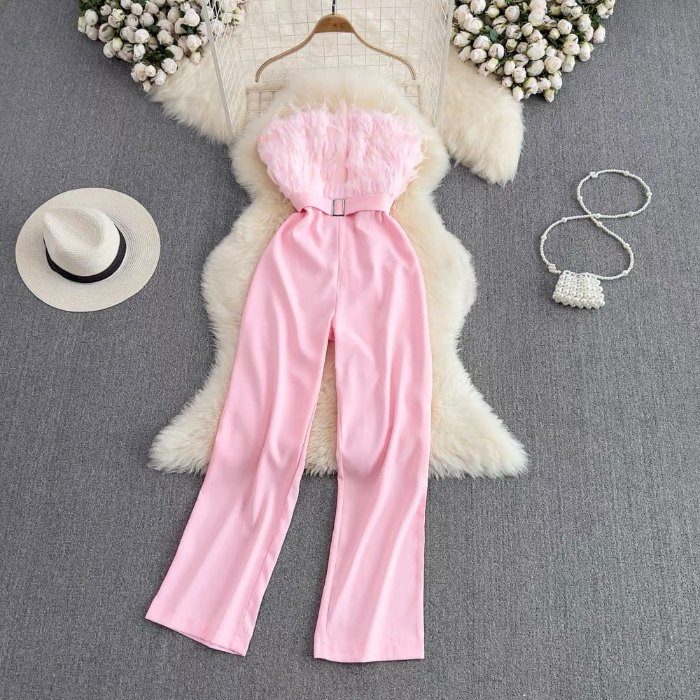 Cocktail party feathery jumpsuit JRZZ466 image