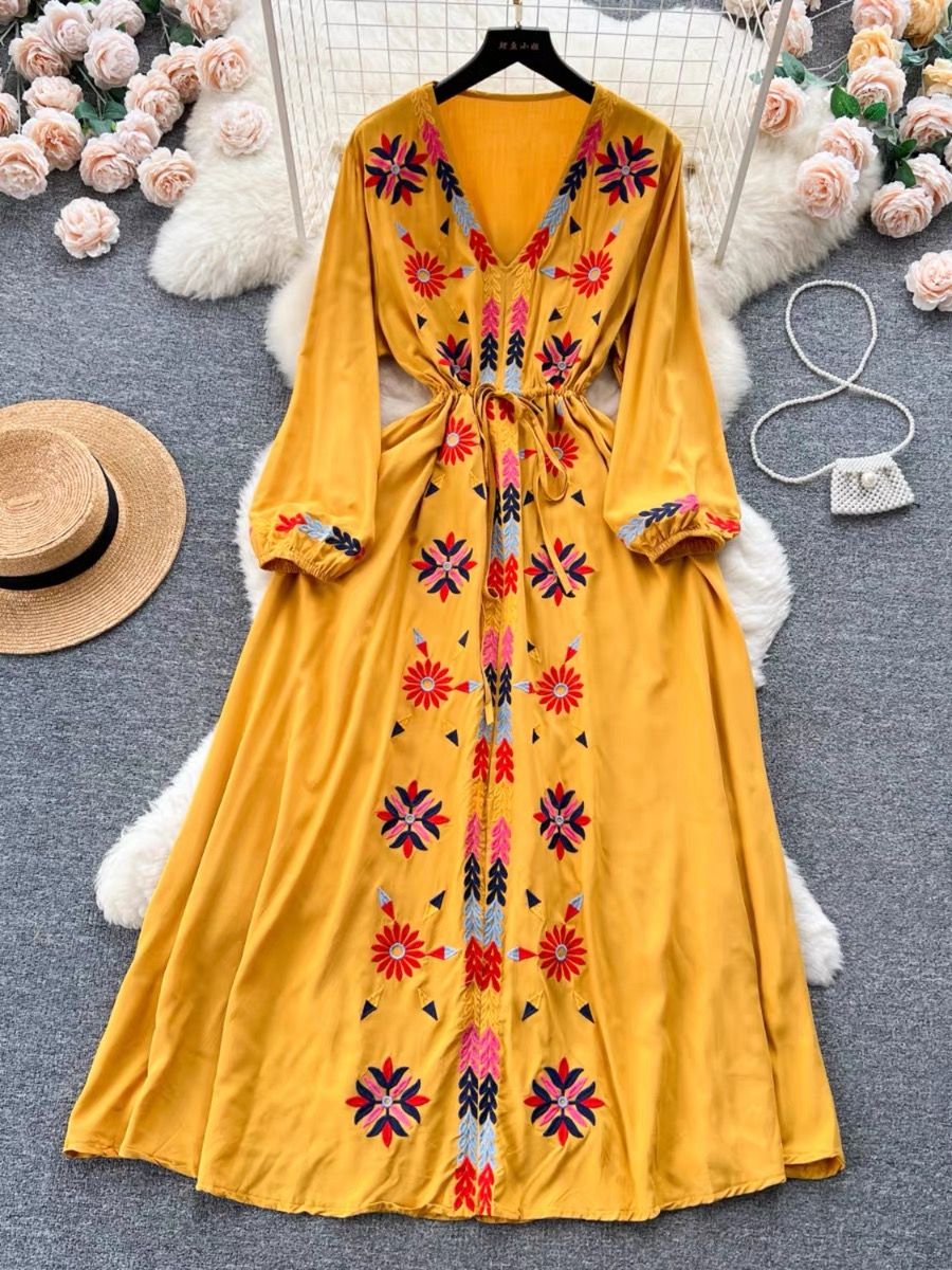Extra slay vibe embroidery dress CD454 image