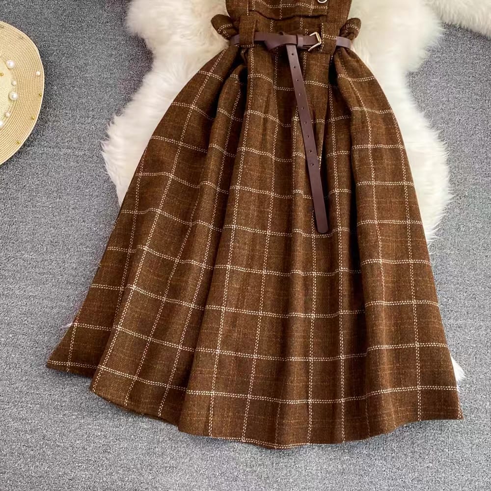 See what I want plaid dress & belt FD87 image