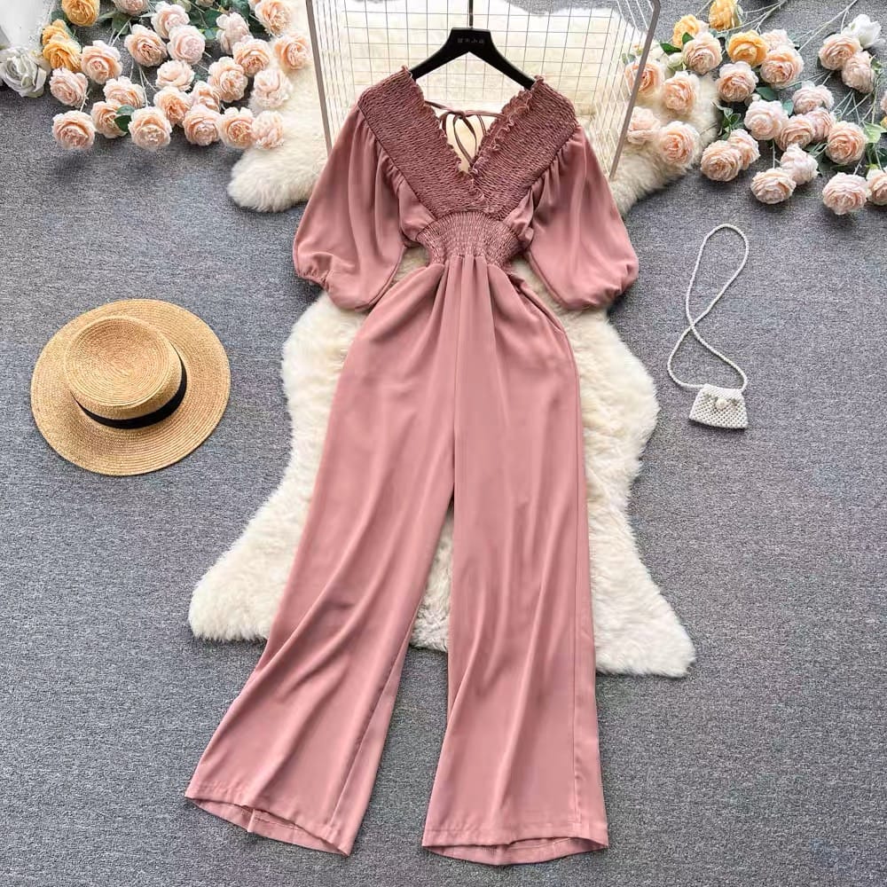 Natural diva ruched jumpsuit JRZZ546 image