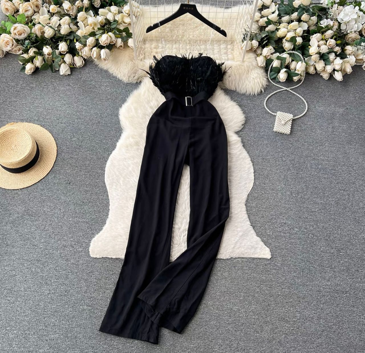 Taste of luxury feathery jumpsuit JRZZ616 image