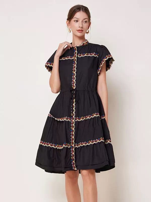 Casual feelings embroidery dress CD2078 image