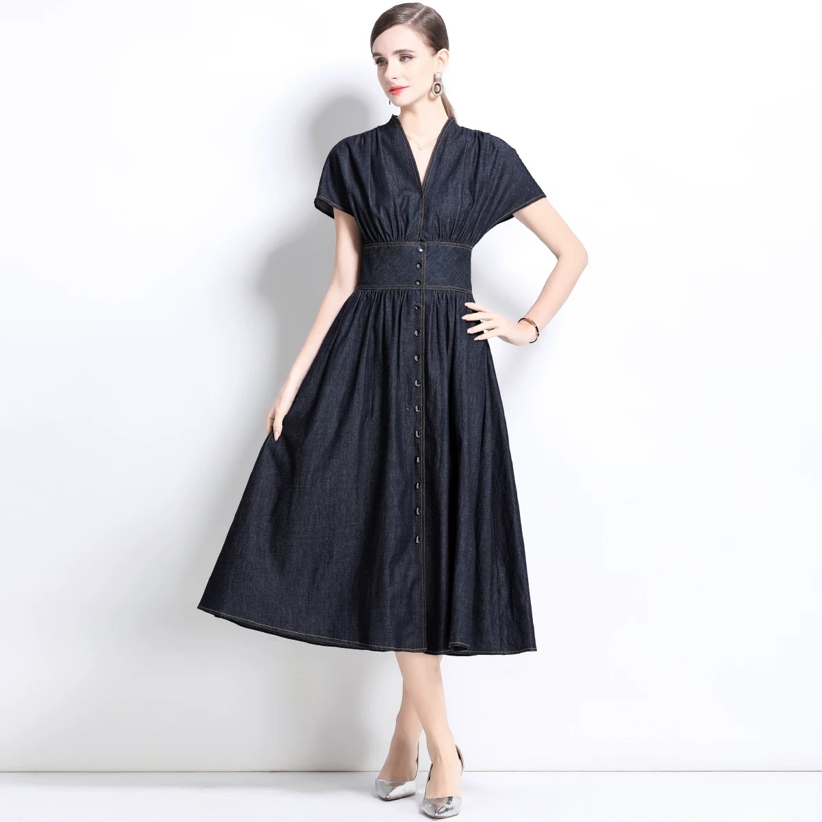 Rich auntie vibes dress DD124 image