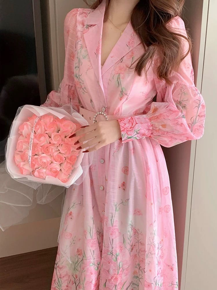 Use to meet you print dress ED168 image