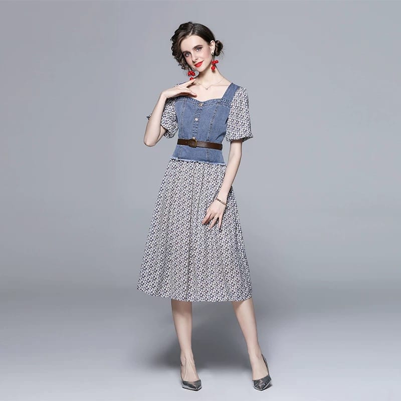 Take a hint denim dress & belt DD99 image