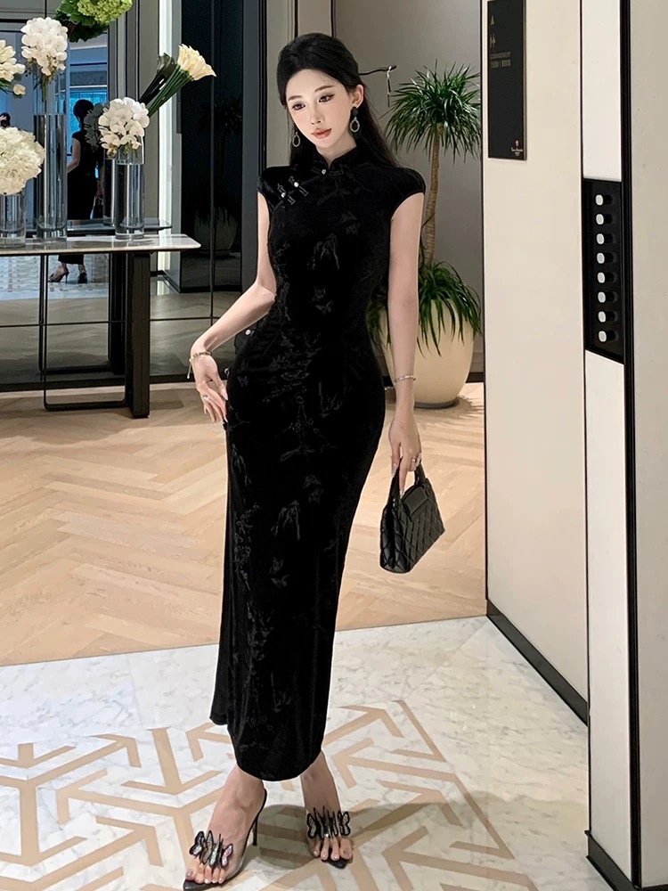 Running errands qipao dress Q235