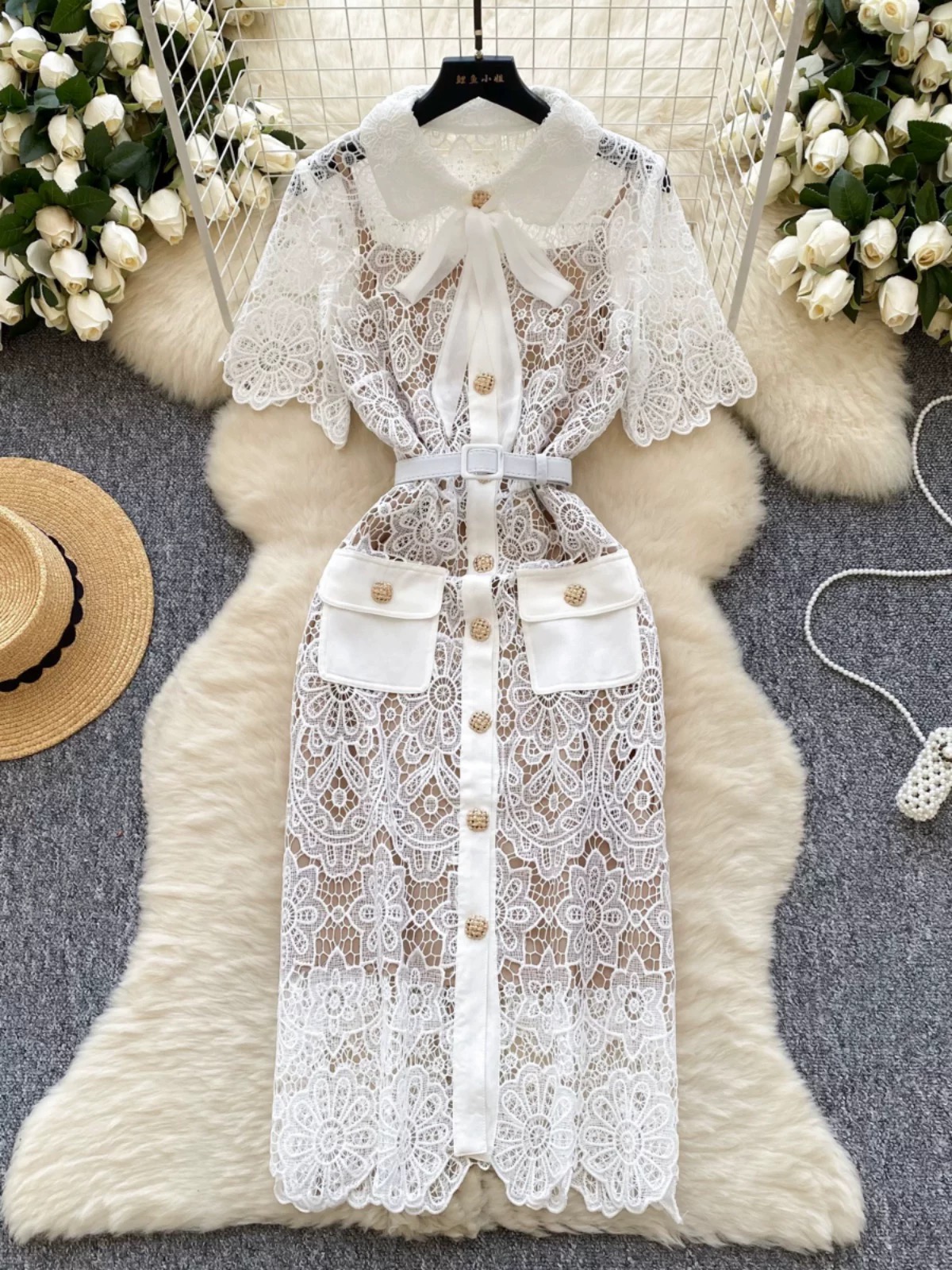 Always slay brave lace dress FBC322