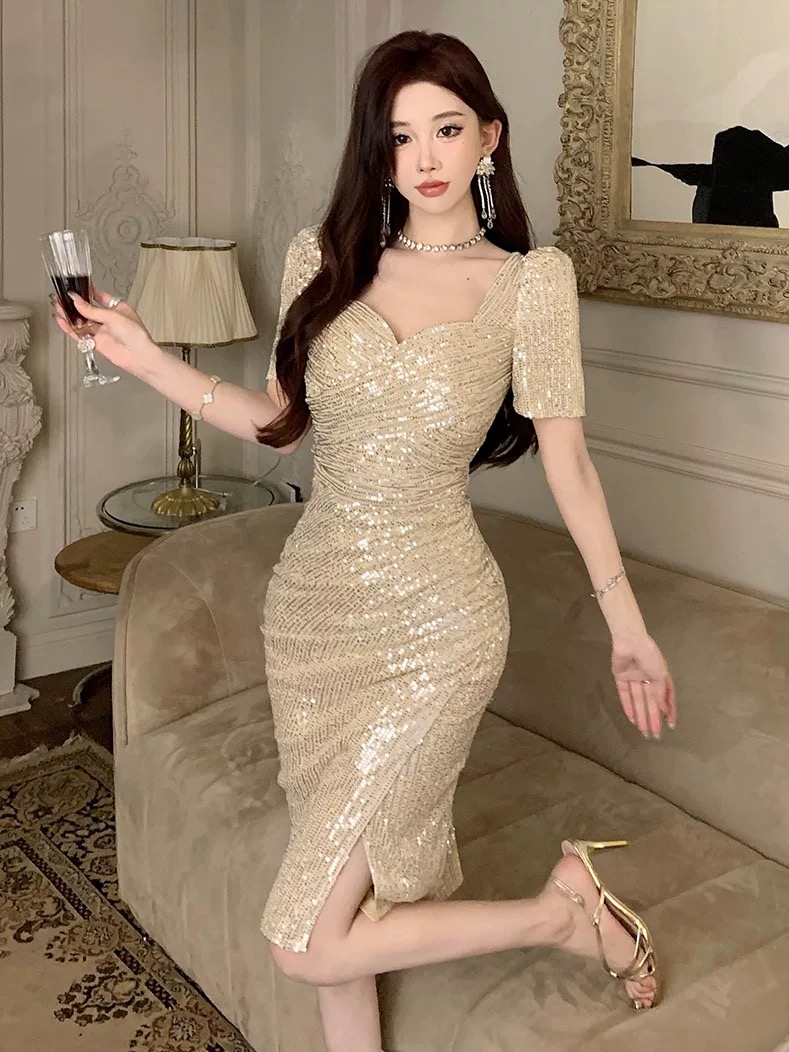 Slay in the city sparkle dress FBC493