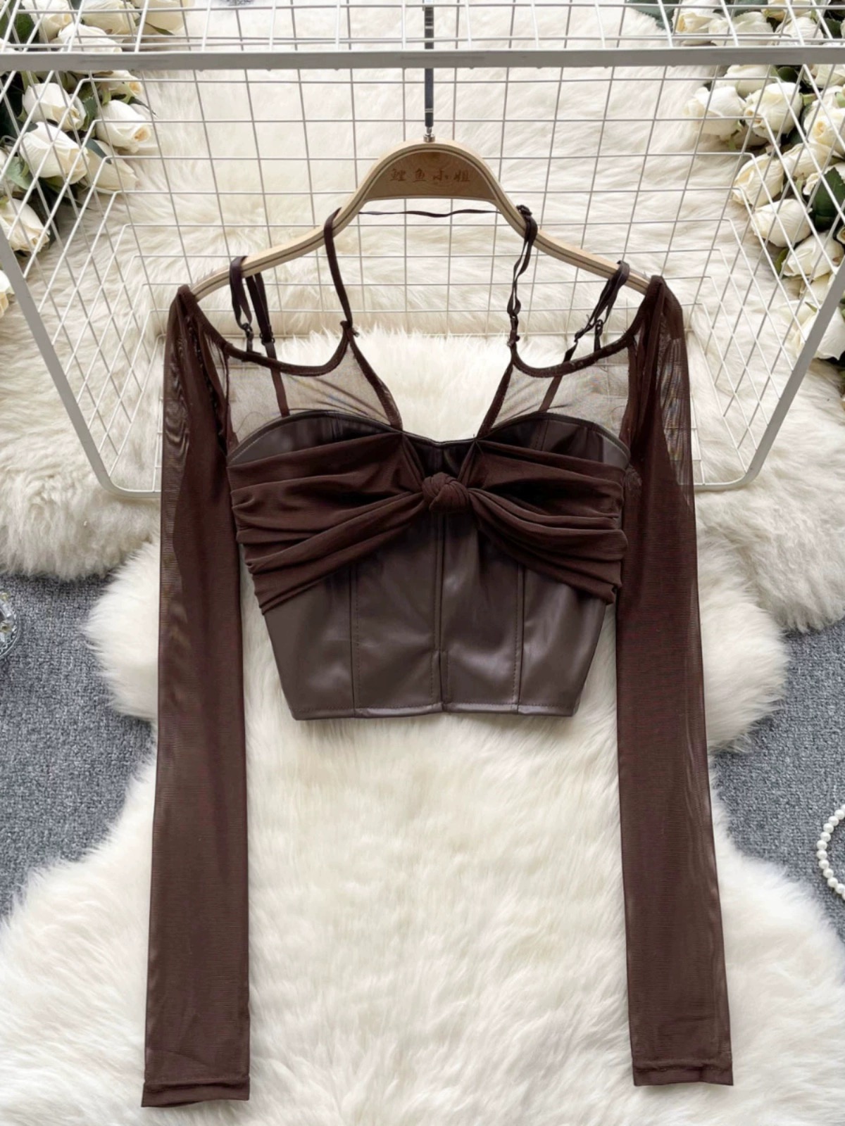 Out on a date leather top CTO131