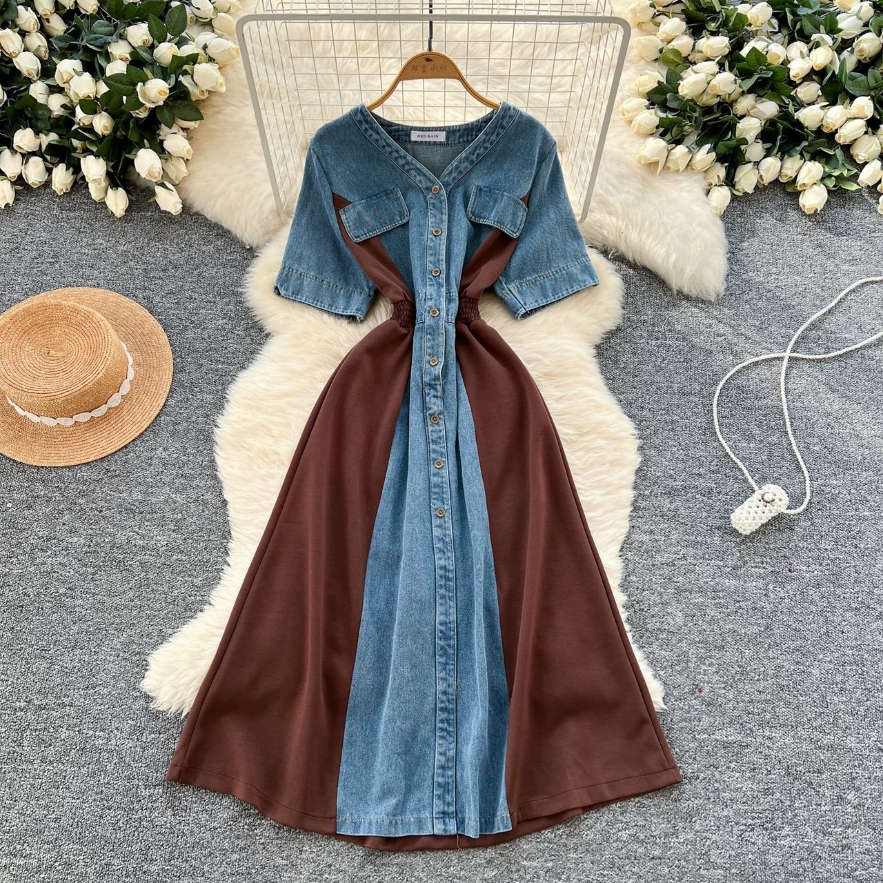 Only one for me denim dress DD93 image